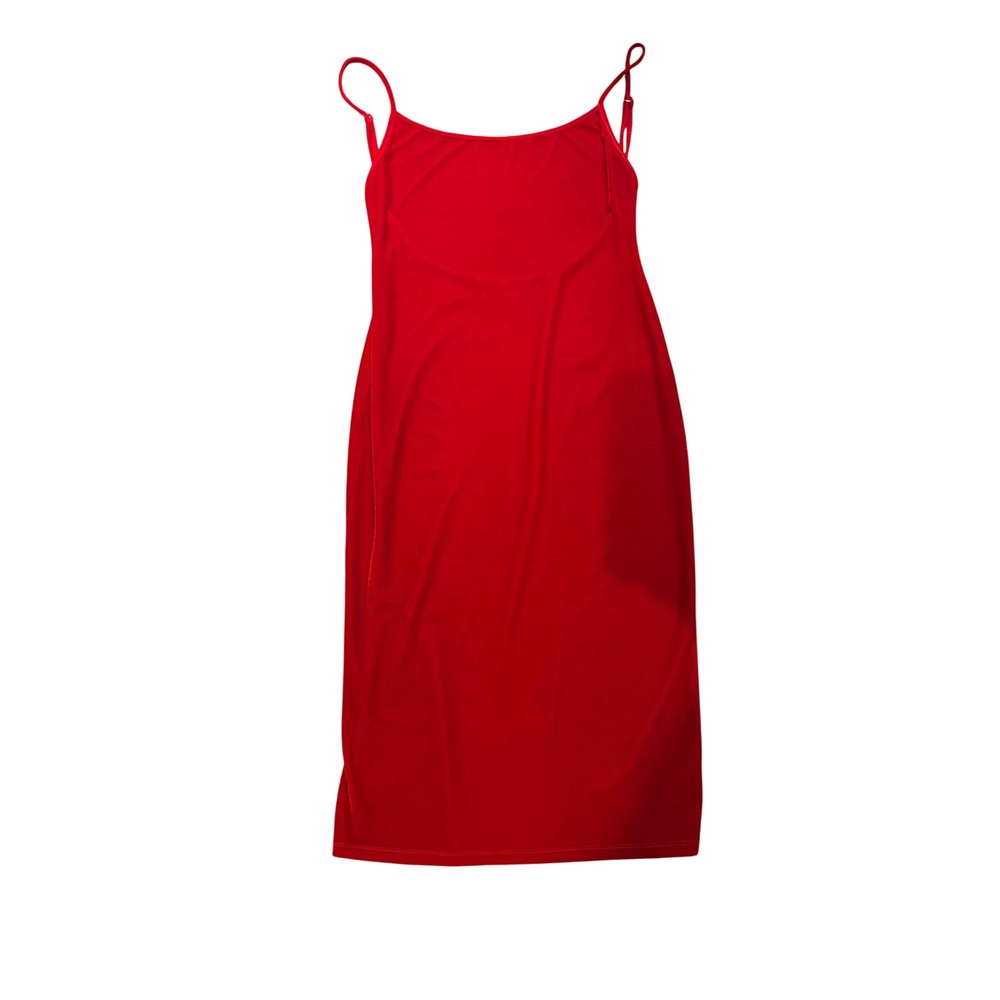 Reformation Red Velvet Spaghetti Strap Midi Dress Size‎ L